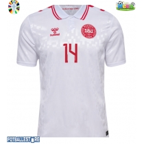 Danmark Mikkel Damsgaard #14 Bortedrakt EM 2024 Kortermet